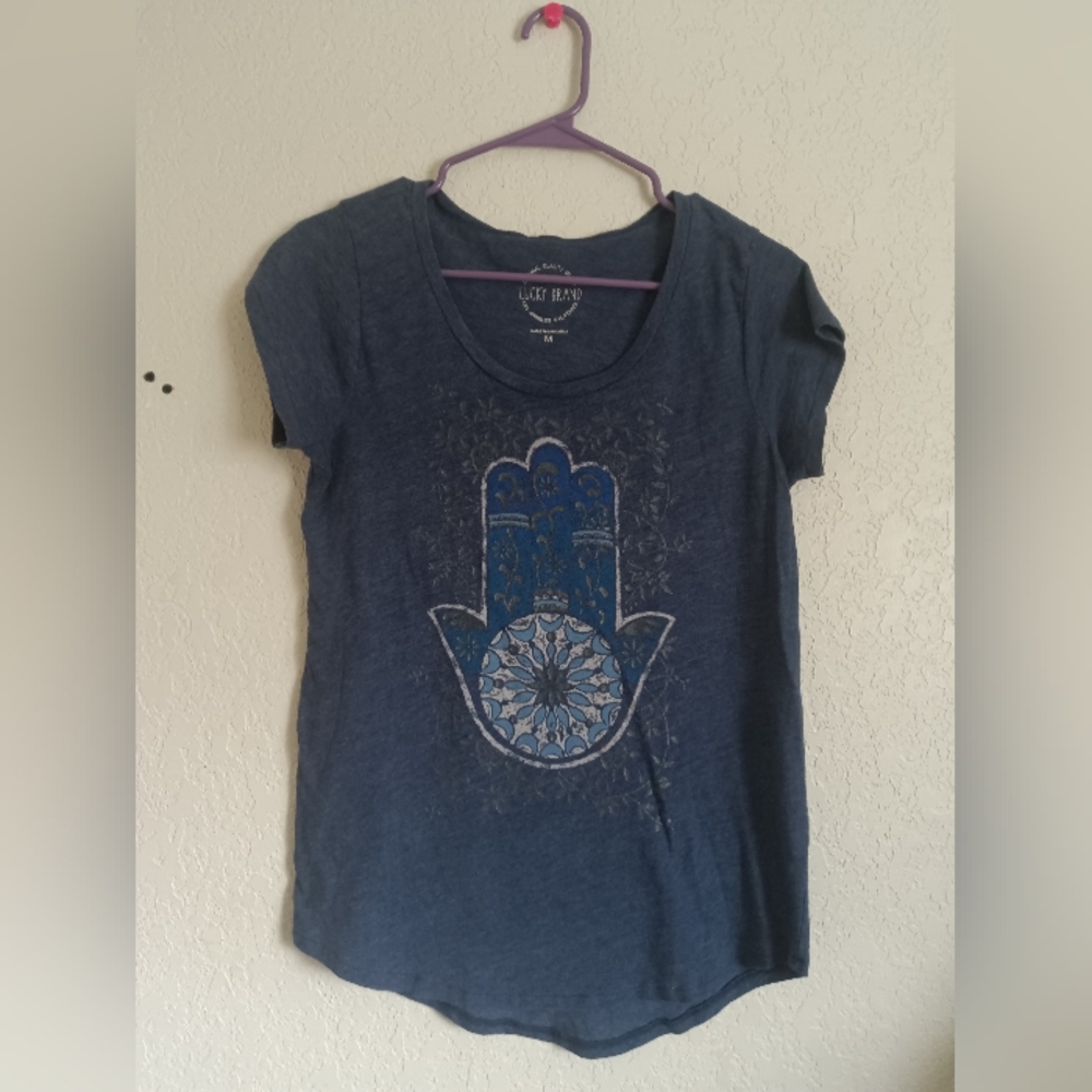 Lucky Brand Women's Blue Graphic Tee